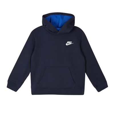 Nike Boys' navy long sleeve logo hoodie